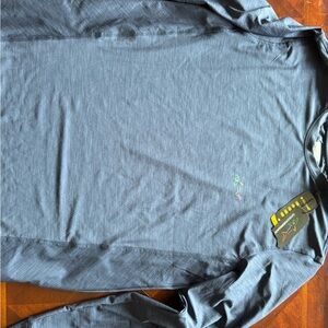 Greg Norman Collection Long Sleeve Shirt in Slate Blue with Palm Logo